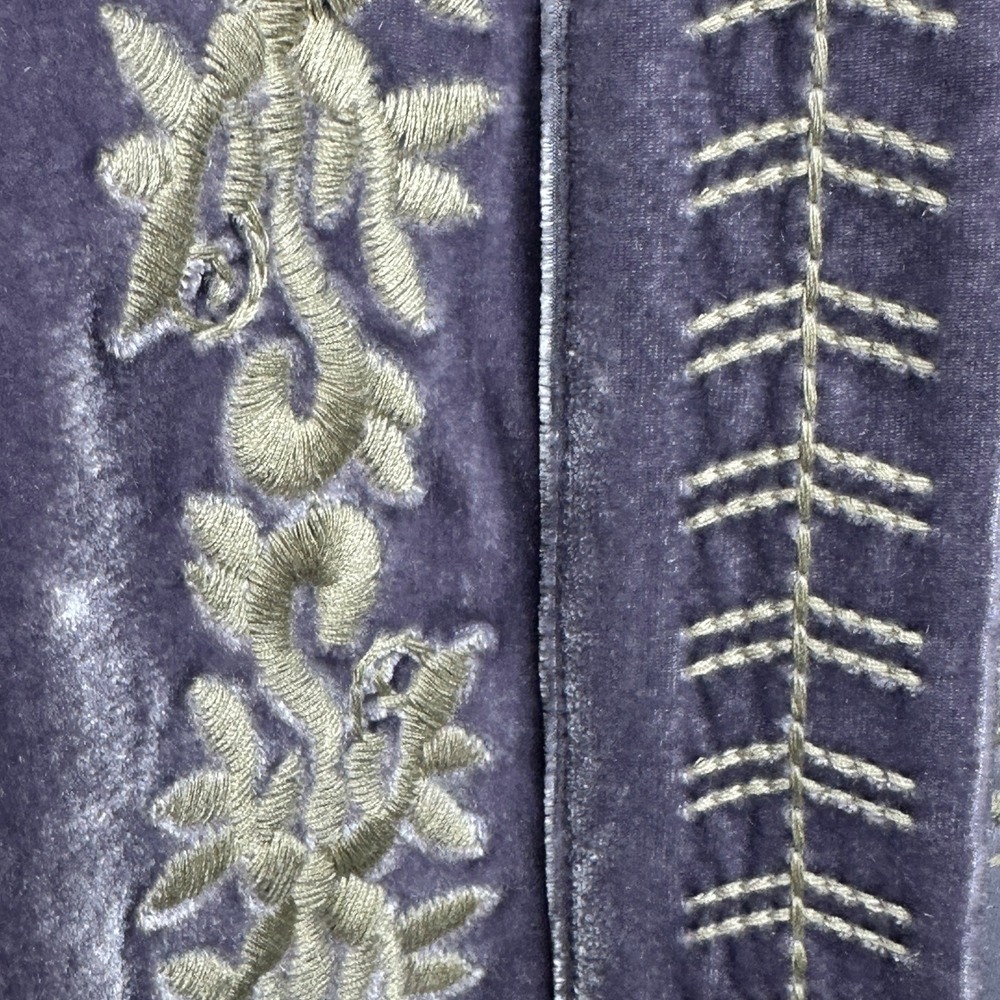 New Time for Me Velvet Embroidered Kimono Cardigan Women 2X Light Purple - Picture 5 of 12